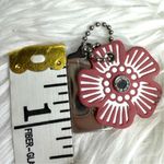 Coach  Silver Tea Rose Flower Floral Bag Charm Hang Tag Photo 2