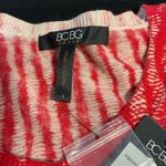 BCBG Women’s Red Striped Lightweight Cardigan Sweater NWT SZ Small Office Chic Photo 2