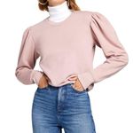 ALC Frank A.L.C. Rayna Puff Sleeve Cropped Sweatshirt pink size small Photo 1