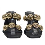 Rebecca Minkoff Annita Gold Studded Black Leather Slip-On Heels sz 8 Photo 2