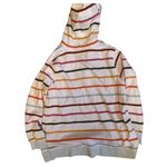 Lands' End Serious Sweats Multi Striped Pullover‎ Hoodie Size Large petite Photo 2