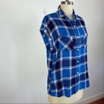 Rails Britt Plaid Cap-Sleeve Shirt in Santorini Royal Photo 30