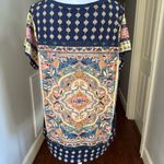 Lucky Brand Navy Tan Multicolor Bohemian Blouse 1XL Photo 1