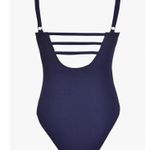 Cupshe NWT Deep Purple Textured Plunging V Neck One Piece Swimsuit Photo 4