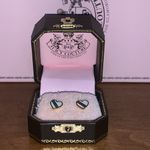 Juicy Couture Retro Pam & Gela White Small Heart Drop Studs Earrings Photo 2