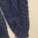 J.Crew Sweater Dress Funnel Neck Med Navy Blue Cable Knit Lambs Wool Polyamide Photo 6