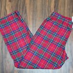 Lands' End rich red tartan plaid flannel pajama bottoms size small Photo 1
