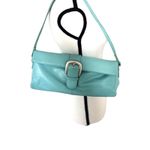 Y2K VTG. ILI NY TIFFABY BLUE LEATHER LONG SHOULDER BAG PURSE EUC. Photo 8