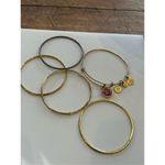 Gold toned bangle set of 5 bracelets Gold Photo 5