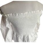 ZARA Womens Chocolate USA Floral Embroidered Off Shoulder Crop Top - Sz M Photo 4