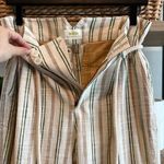 Anthropologie Maeve by Sutton Cotton Tapered Belt Neutral Stripe Cropped Pant, 8 Photo 8