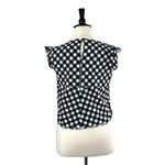Ann Taylor Women’s Crop Tie Top Cap Sleeve Black White Check Gingham Size XL Photo 3