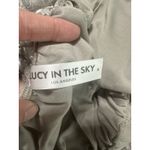 Lucy in the Sky  Floral Embroidered Back Bow Mini Dress Taupe Tulle Size M Photo 4