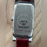 Jaclyn Smith Ladies Watch Stainless Rectangular Case Stainless Dial Red Leather Photo 6