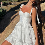 ADEIRLINA‎ Fragrant Jasmine Pearl Corset Mini Dress White NWT XL Photo 0