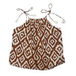 Haute Hippie  orange white ikat embroidered tank top women’s size large Photo 1