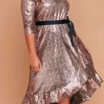 Lane Bryant NWT Rose Gold Sequined Ruffle Skirt Hi-Lo Dress 18 / 20 Rtl. $99.95 Photo 0