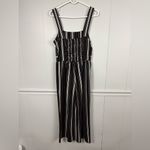 EXPRESS  Jumpsuit Womens Medium Multi Striped Empire Waist Square Neck Wide Strap Photo 2