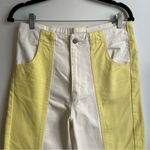 Urban Outfitters NWT BDG High Waist Wide Leg Jeans White Yellow Colorblock 29" Photo 1