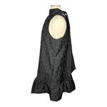 Scoop Jacquard Mini Swing Dress Halter‎ Neck Party Cocktail Ruffle Size Large Black Photo 10