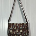 Dickies Messenger Brown Retro Circle Print Shoulder Laptop School Travel Tote Photo 1