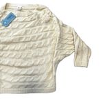 Military Hippie Retro Cream Knit Pullover Sweater Removable Flower Batwing S/M Photo 1