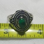 Onyx Natural Green Sterling Silver Gemstone Ring No Stamp Ring size - 8 Photo 2