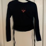 Derek Heart Flaming Heart Rouched Drawstring Long Sleeve  Photo 0