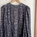 ANINE BING Renee Silk Python Print Blouse in Charcol Photo 10