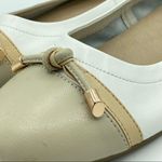 David Tate leather slip on new shoes ballerina flats elastic 2 tone white taupe Brown Size 11 Photo 6