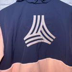Adidas  Fleece Pullover Jacket Hood Hoodie Coat Winter Outdoor Pink Navy Sz Large Photo 10