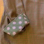 Banana Republic  button up blouse women’s large olive green red white 100% Silk Photo 5