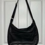 MARGOT New York Leather Handbag Gold Zip Top Women's Black Hobo Shoulder Bag Photo 4