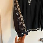 Velvet By Graham And Spencer Black sequin embroidered bohemian tunic blouse Photo 6