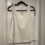 L.L. Bean Size S White Scoop Neck Cotton Stretch Tank Top Photo 4