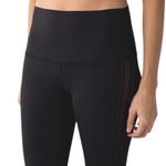 Lululemon Wunder Under Dise Stripe Pant Luxtreme Roll Down Black Size 2 Photo 2