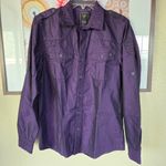 G by Guess  Deep Purple Button Down Long Sleeve Shirt S Photo 11