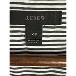 J.Crew Striped Poplin Funnel Neck Blouse Buttons on Left Shoulder 4P Grey White Photo 7