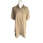 J.Crew - Utility Linen Shirt Dress in Olive Green Sz Xs Photo 3