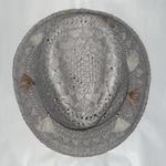 Altar'd State Altar’d State Gray Woven Tassel Fedora Boho Summer Hat Cowgirl Photo 4