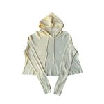 Brandy Melville  John Galt Buttery Yellow Waffle Knit Thermal Hoodie Photo 3