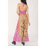 Free People  Miranda Printed Jumpsuit In Jewel Combo Large Bohemian Pink and Gold Photo 8