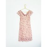 Vintage Fairy 90s Y2K Coquette Floral Chiffon Midi Dress Size 8 Cottagecore Pink Photo 10