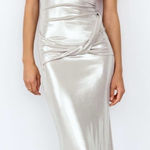 ZARA  NWT MAXI FOIL HALTER DRESS
SIZE LARGE Photo 0