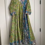 Shobitam 6M Flare Lime Green & Ferozi Angrakha Anarkali Dress Multiple Size XL Photo 0