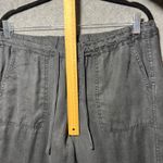 Caslon  Linen Drawstring Waist Straight Leg Pants Charcoal Gray Size S Pull On Photo 4