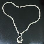infinity Vintage NAPIER O-Ring Drop Pendant Shiny Snake Chain Silver Necklace Photo 8