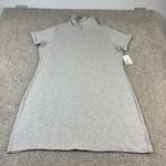 BP NWT  Womens 2X Gray Short Sleeve‎ Half Zip Collard T Shirt Dress Casual Mini Photo 2