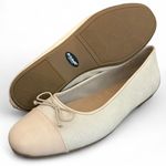 Dr. Scholls  Size 8 Cream Ballet Flats With a Bow Detail Photo 0