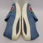 Blue Canvas Denim Floral Embroidered Slip Photo 8